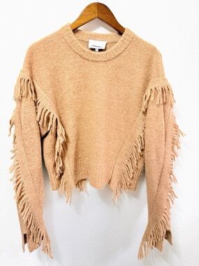 3.1 Phillip Lim Camel Alpaca Fringe Sweater Size S